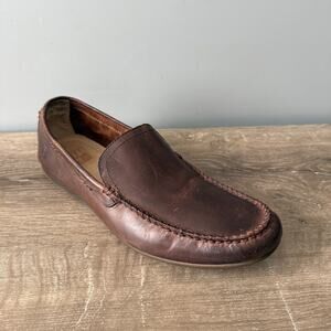 Frye Men's Lewis Venetian Driving Shoes Brown Leather Loafer 80257 Size 11